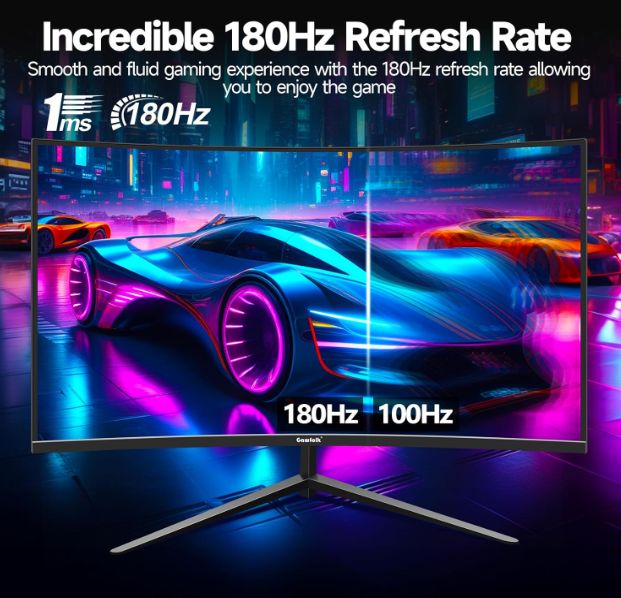 Moniteur de jeu incurv CRUA 27 pouces 200 Hz, moniteur PC F... - 4