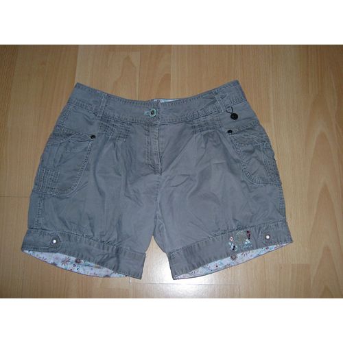 Short Gris Uni Avec Revers Coupe Large Sergent Major Taille 14 Ans