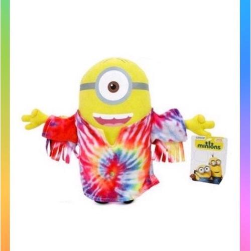 Peluche Minion Stuart Déguisé En Hippie +/- 25 Cm