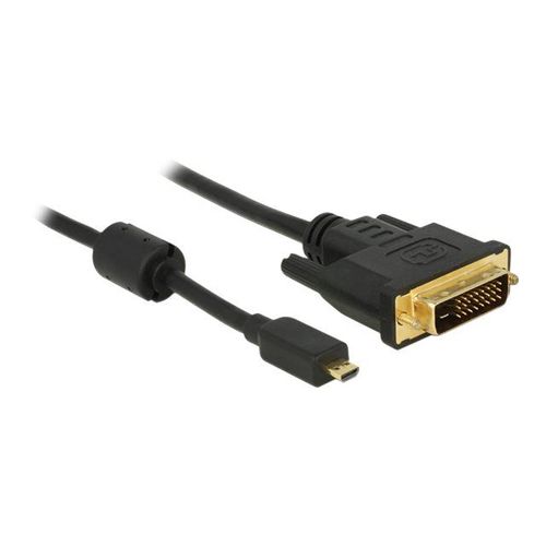 Delock - Câble adaptateur - liaison double - DVI-D mâle pour 19 pin micro HDMI Type D mâle - 2 m - noir