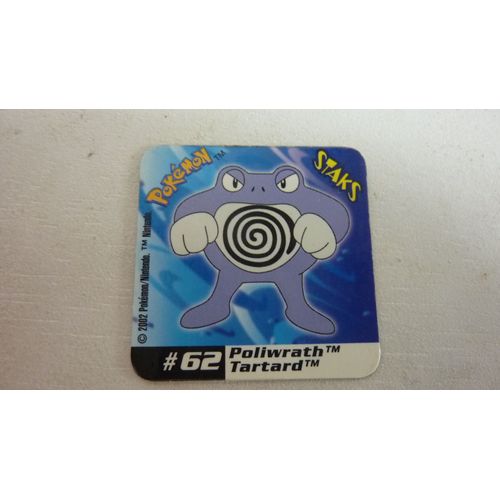 Staks Aimenté Pokemon, De La Série Johto League Champions, De 2002, N° 62 Poliwrath / Tartard