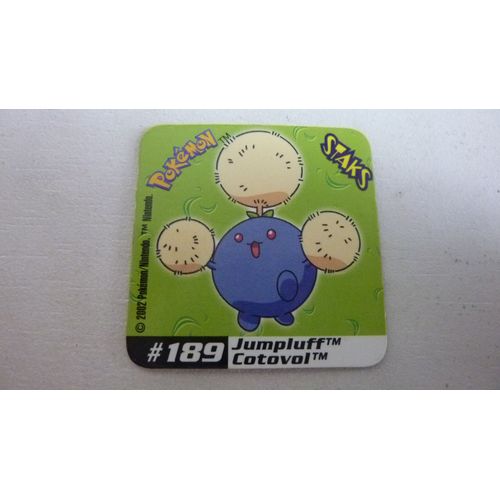 Staks Aimenté Pokemon, De La Série Johto League Champions, De 2002, N° 189 Jumpluff / Cotovol