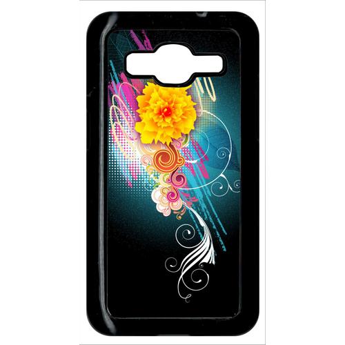 Coque Galaxy Core Prime - Flower Vector Designs - Noir