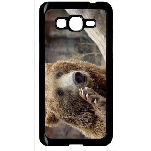 Coque Galaxy Grand Prime - Gros Ours Brun - Noir