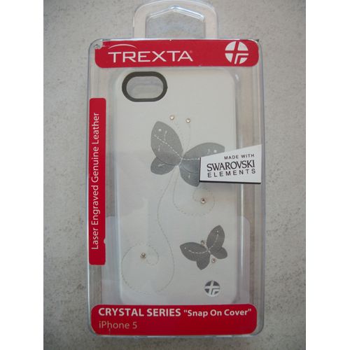 Coque De Protection Iphone 5 - Trexta - Swaroski - Crystal / Butterfly White