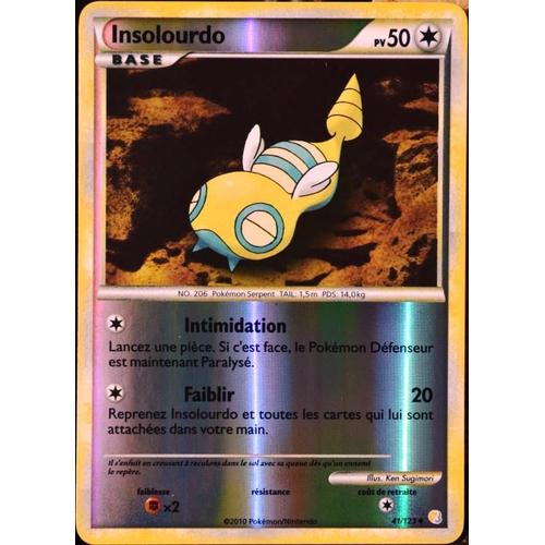 Carte Pokémon 41/123 Insolourdo 50 Pv - Reverse Heartgold Soulsilver Neuf Fr