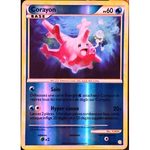 Carte Pokémon 37/123 Corayon 60 Pv - Reverse Heartgold Soulsilver Neuf Fr