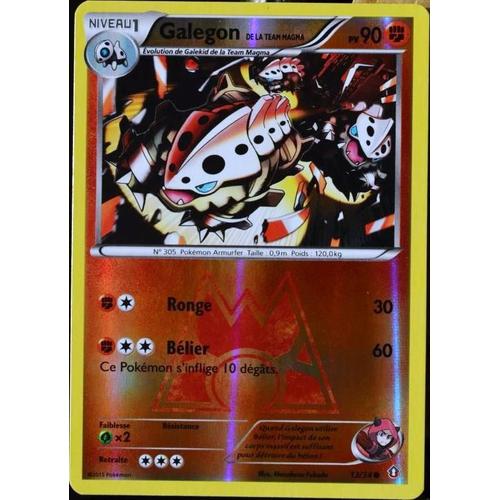 Carte Pokémon 13/34 Galegon Team Magma 90 Pv - Reverse Série Double Danger Neuf Fr