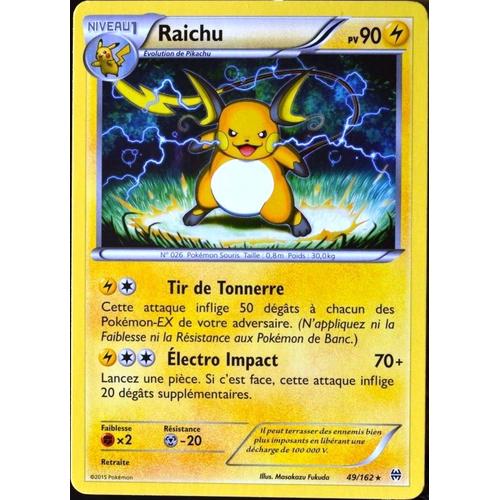 Carte Pokémon 49/162 Raichu 90 Pv - Rare Xy08 - Impulsion Turbo Neuf Fr