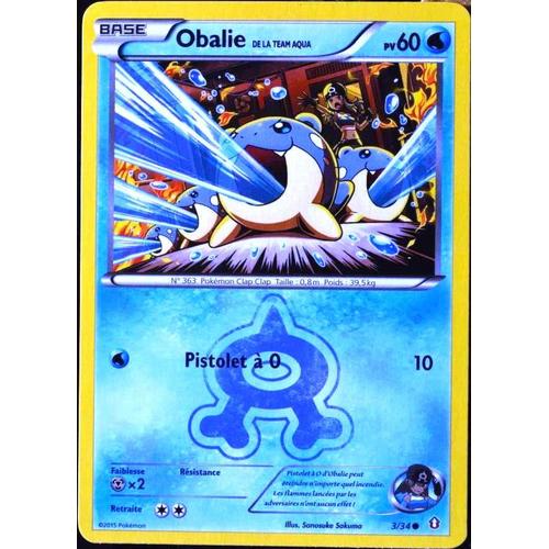 Carte Pokémon 3/34 Obalie Team Aqua 60 Pv Double Danger Neuf Fr