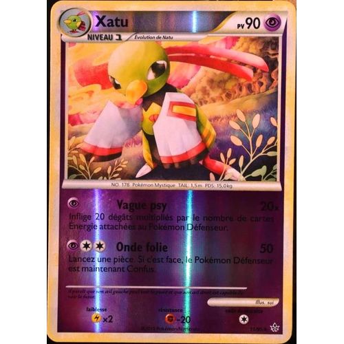 Carte Pokémon 11/95 Xatu 90 Pv - Holo Reverse Hs Déchainement Neuf Fr