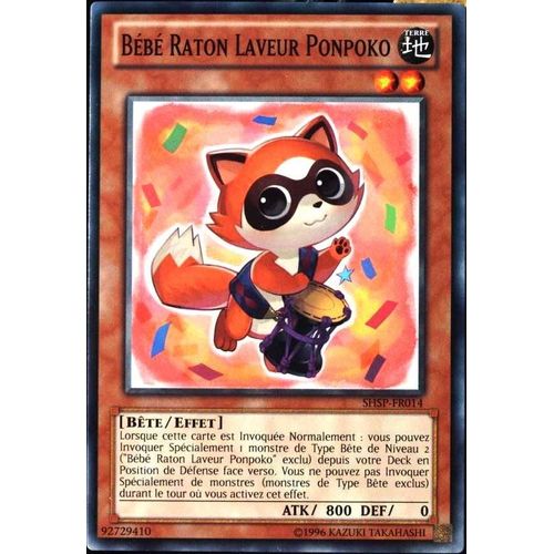 Carte Yu-Gi-Oh Shsp-Fr014 Bébé Raton Laveur Ponpoko Neuf Fr