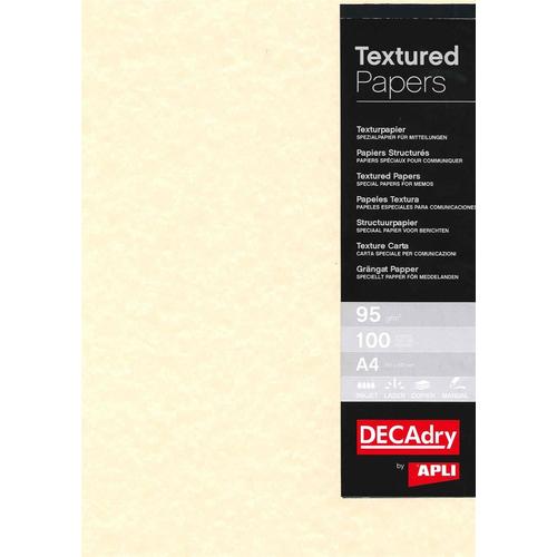 Decadry Lot De 10 Papiers De Communication Structuré A4 95g 100 Feuilles Parchemin Champagne