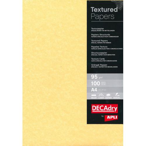 Decadry Lot De 5 Papiers De Communication Structuré A4 95g 100 Feuilles Parchemin Or