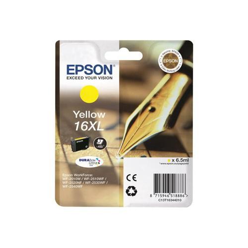 Epson 16XL - 6.5 ml - taille XL - jaune - originale - cartouche d'encre - pour WorkForce WF-2010, 2510, 2520, 2530, 2540, 2630, 2650, 2660, 2750, 2760