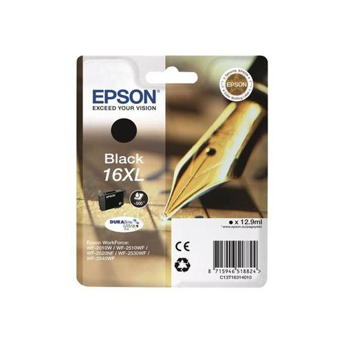 Epson 16XL - 12.9 ml - taille XL - noir - originale - cartouche d'encre - pour WorkForce WF-2010, 2510, 2520, 2530, 2540, 2630, 2650, 2660, 2750, 2760