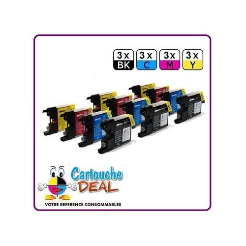 BROTHER LC-1220/1240 - Lot 12 cartouches compatible MFC J5910DW J625DW J6510DW J6710DW J6910DW LC1220 LC1240