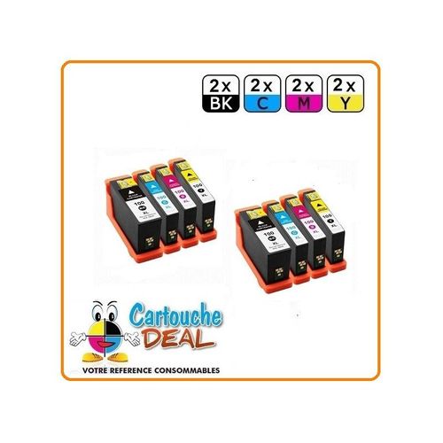 LEXMARK 100XL : Lot 8 cartouches compatible pour LEXMARK Intuition S500 S505 PINNACLE Pro901 Platinium Pro900 Pro905