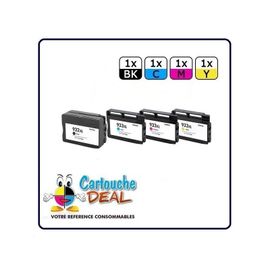 932XL 933XL : Lot 4 cartouches compatible pour HP Officejet 6100 6600 6700 6700 7612WF Pro 7110 - 932 933 XL