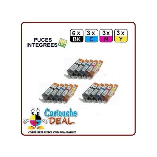 CANON PGI-525 CLI-526 : Lot 15 cartouches compatible pour Pixma MG5150 MG5300 MG5350 MG6150 MG6250 MG8150 MG8250 PGI525 CLI526