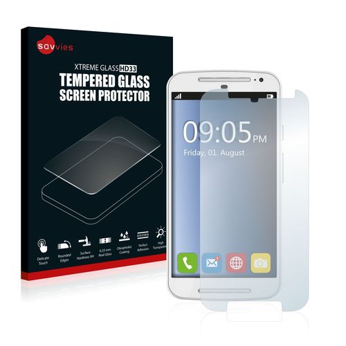 Savvies® Hd33 Protecteur D'écran En Verre Trempé Pour Motorola Moto G2