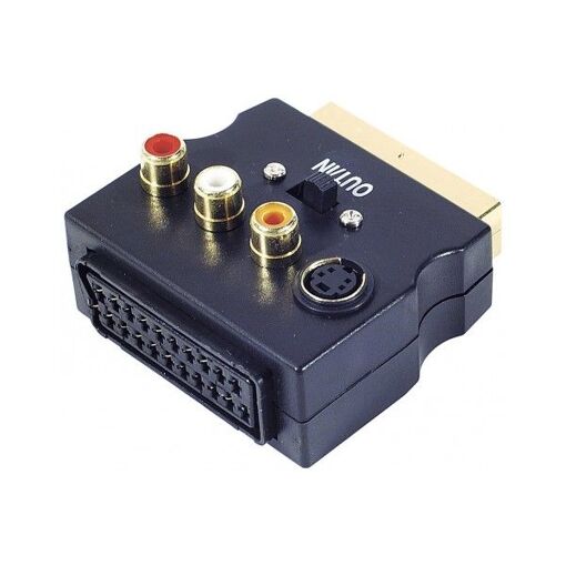Adaptateur PERITEL Male/Femelle 3xRCA + S-Video