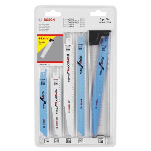 Set de lame BOSCH pour scie sabre - Spécial Démolition + Etui de rangement - 2607010907
