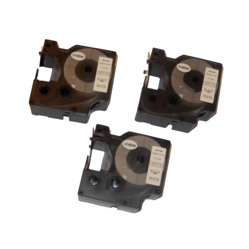 3x Cassette ? ruban vhbw 24mm pour Dymo LabelManager 300, 400, 450, 450D, 500, 500TS, LabelWriter Duo comme Dymo D1, 53713.