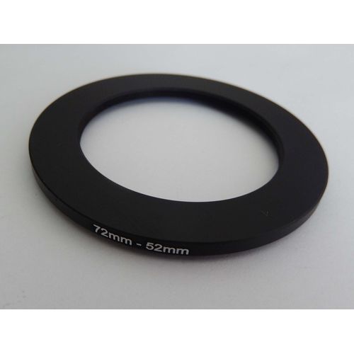 vhbw Bague d'adaptation de filtre Step-Down de 72 mm vers 52 mm pour objectif d'appareil photo - Réducteur, métal, noir