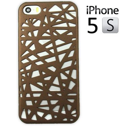 Case Coque Marron Iphone 5 5s Toile D'araignée + 1 Film De Protection