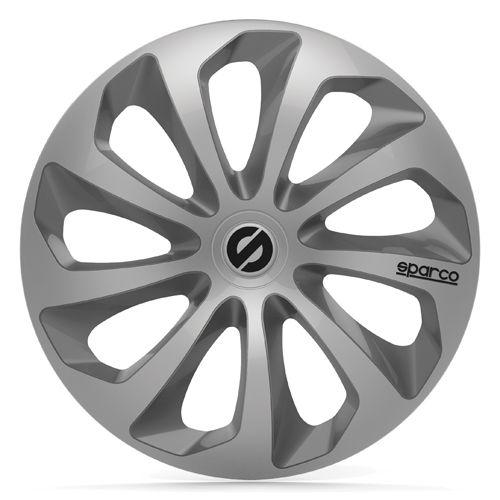 Sparco - 4 Enjoliveurs 14'' Sicilia  Argent / Gris