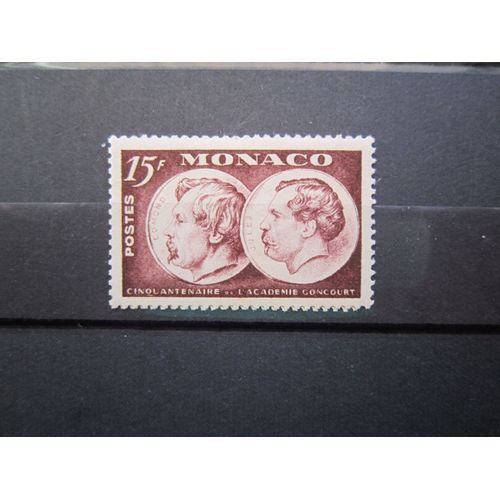 Monaco. Timbre N°352 (1951). Cinquantenaire De L Academie Goncourt. 