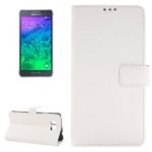 Coque Housse Cuir Pu Litchi Galaxy Alpha / G8508s Blanc