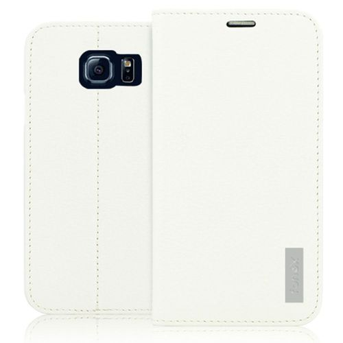 Etui Folio Fonex Série Manager Book Pour Samsung Galaxy S6 En Cuir Blanc