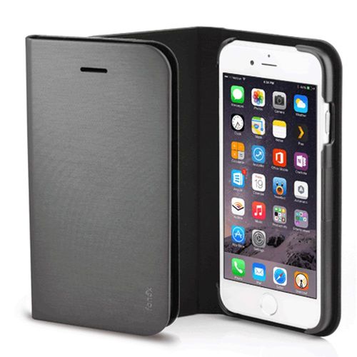 Etui Folio Fonex Série Book Shine Pour Iphone 6s Plus Gris Foncé