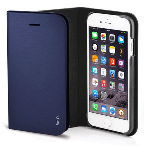 Etui Folio Fonex Série Book Shine Pour Iphone 6s Bleu Nuit