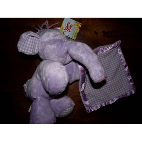 Doudou Mouchoir Lumpy Éléphant Éfélant Disney Baby Nicotoy Vichy Blanc Violet Mauve 