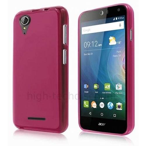 Housse Etui Coque Pochette Silicone Gel Fine Pour Acer Liquid Z630 + Film Ecran - Rose