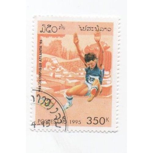 Timbre Laos Lao Pre Atlanta Olympique Jo 96 Saut En Longueur 350k