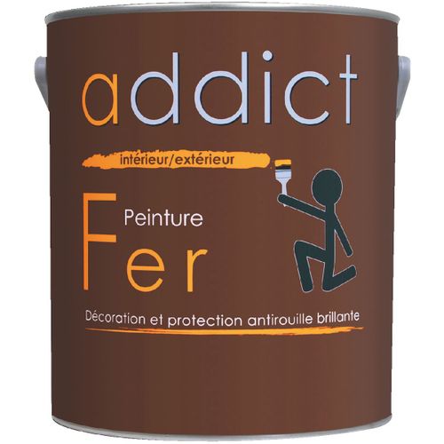 Peinture fer Addict - 2,5 l - Noir mat
