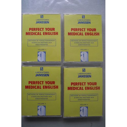 Perfect Your Medical English - 4 Volumes ( Cassettes + Mini Livre ) - Méthode De Perfectionnement D'anglais Destinée Aux Anesthesistes