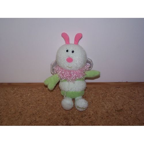 Doudou Papillon Abeille Jemini Luminou Blanc Vert Rose