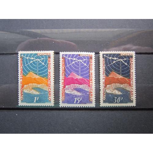 Monaco. Timbres N° 376-378 (1951). Radio Monte-Carlo