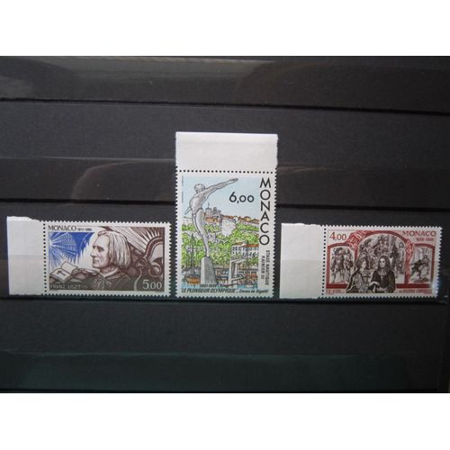 Monaco. Timbres N° 1547-1549 (1986). Serie Les Arts (Anniversaires Divers)