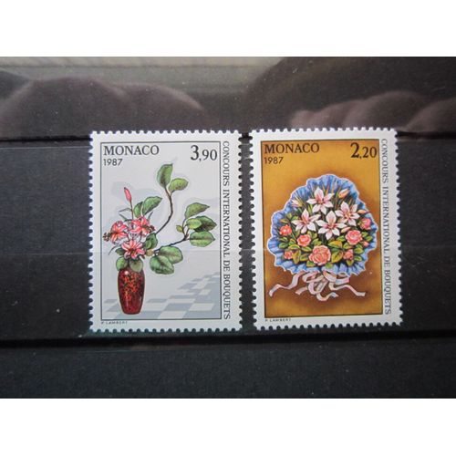 Monaco. Timbres N° 1551 Et 1552 (1986). 20eme Concours International De Bouquets A Monte-Carlo