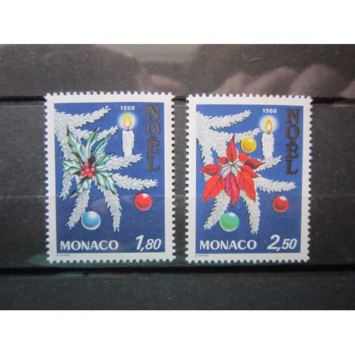 Monaco. Timbres N° 1554 Et 1555 (1986). Noel (Branches De Sapin)