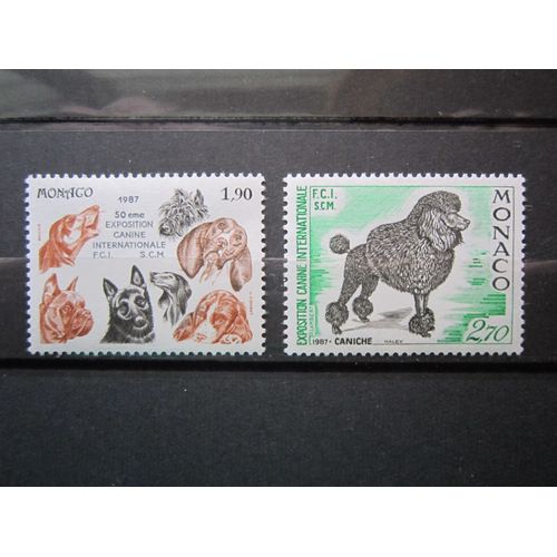 Monaco. Timbres N° 1575 Et 1576 (1987). 50eme Exposition Canine Internationale