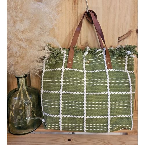 sac en coton et anse cuir