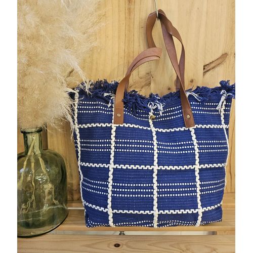 sac en coton et anse cuir