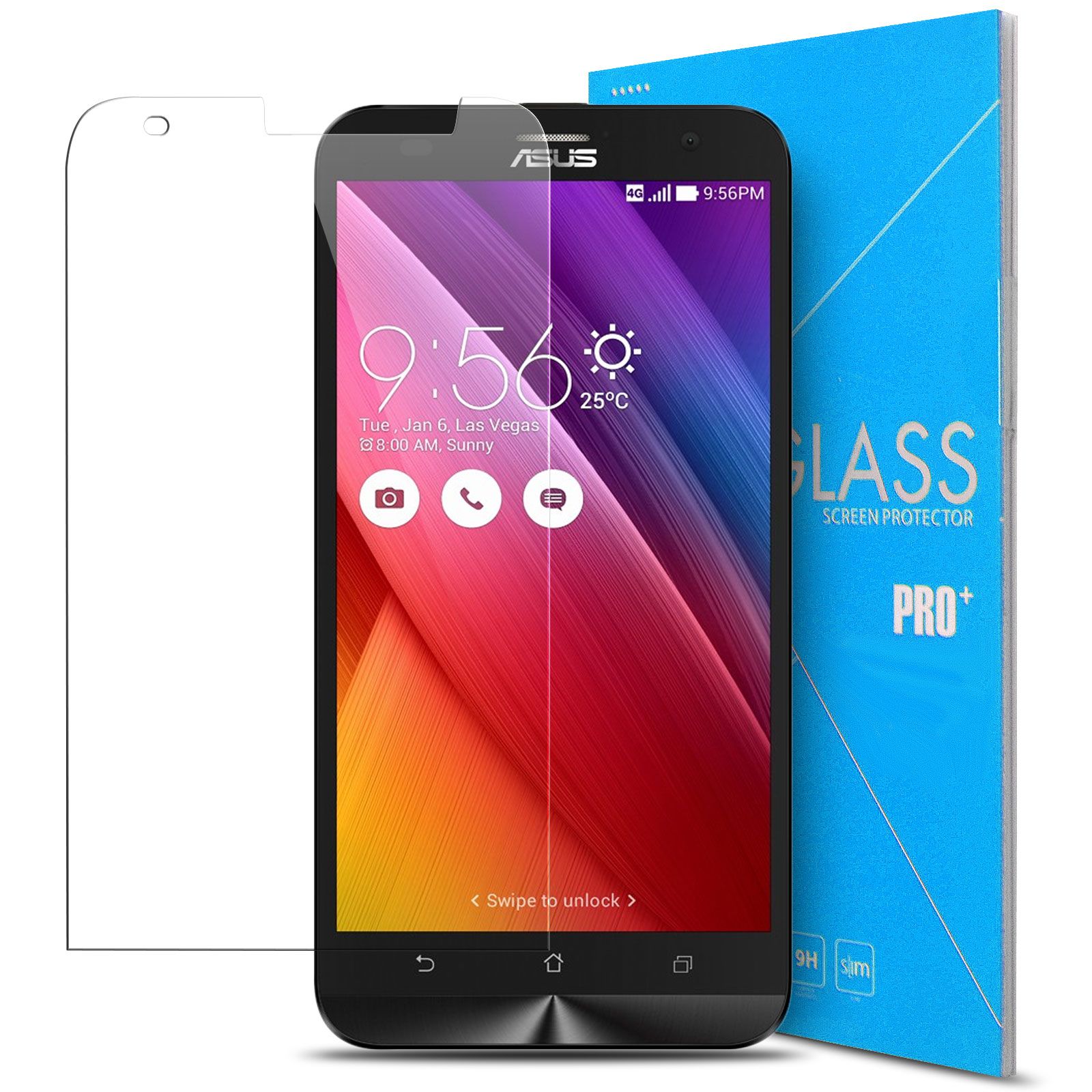 Caseink - Protection Écran Verre Trempé Asus Zenfone 2 Laser Ze500kl - 9h Séries Glass Pro+ Hd [ Dureté Extreme 9h Epaisseur 0.33mm Angles Incurvés 2.5d ]